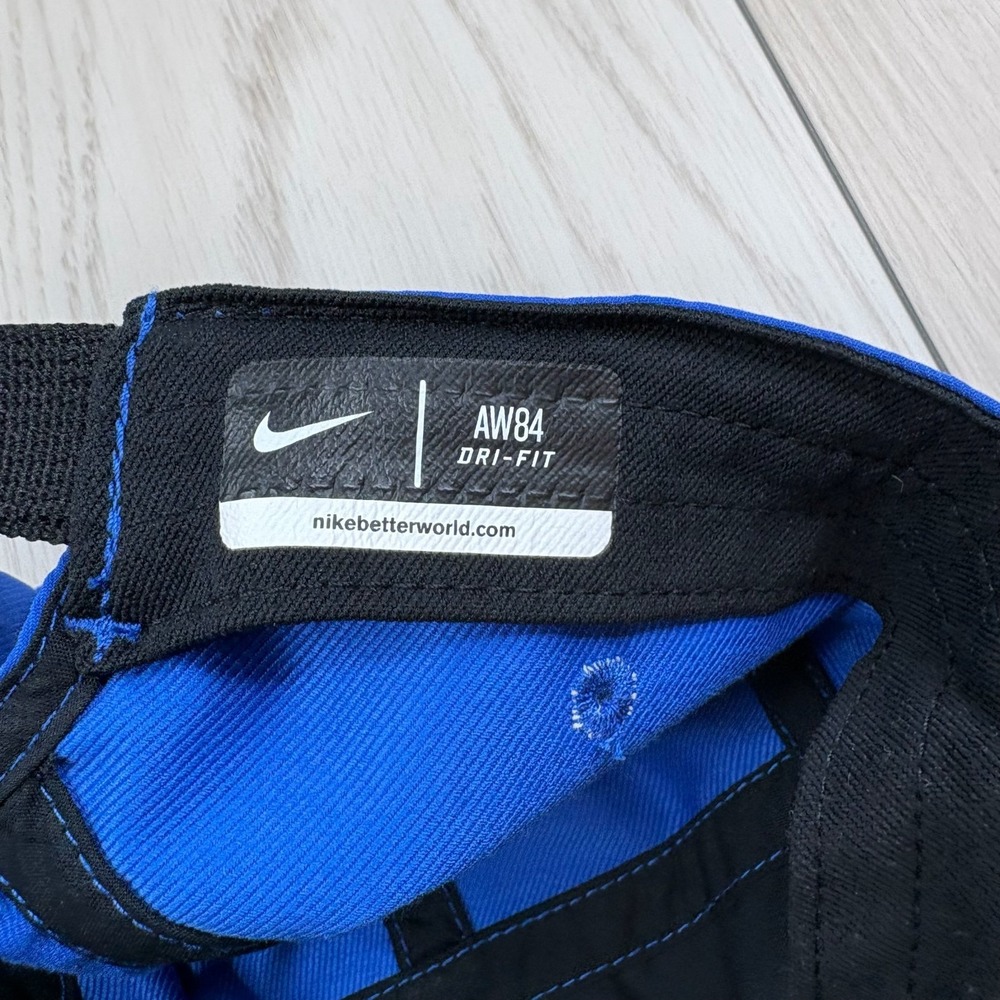 Nike AW84 Dri-Fit Blue Adjustable Strapback Performance Running 5 Panel Cap Hat - Picture 7 of 7